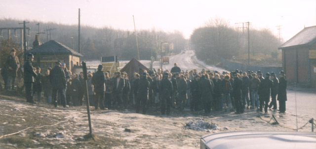 Silverwood colliery picket line on a cold and frosty morning.